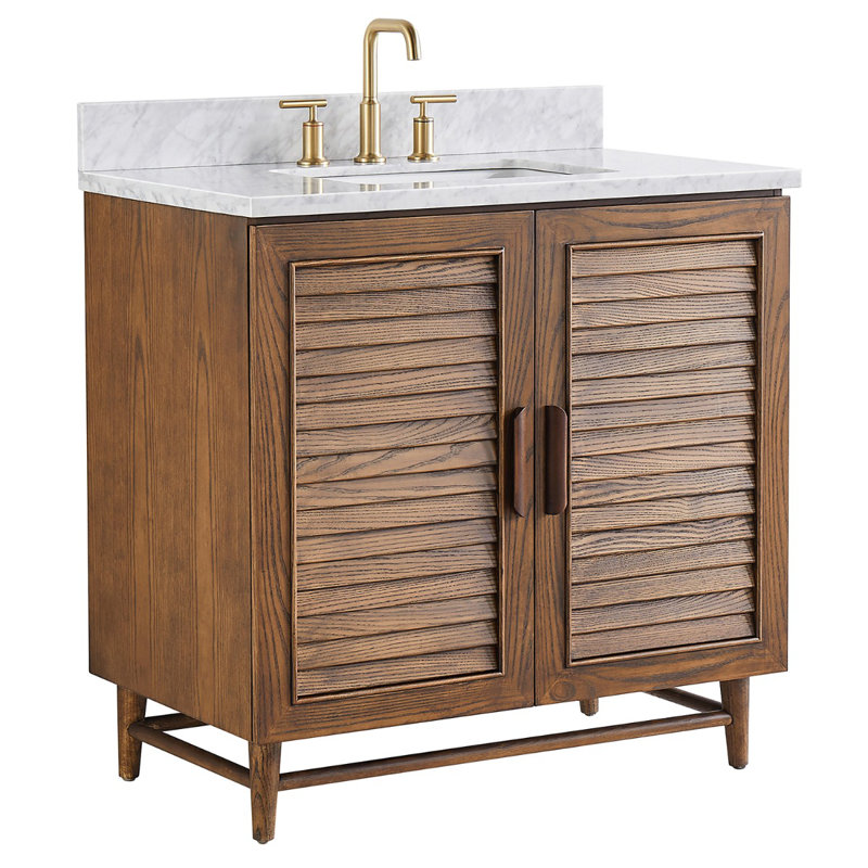 Serenity Woodgrain 30" Single Bathroom Vanity with Pure White Quartz Top