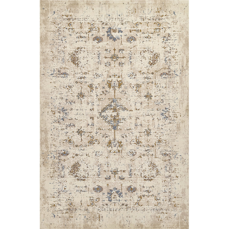 Tapis beige en mélange de polyester Erla 5 pi x 7 pi 6 po, 5 pi x 7 pi 6 po