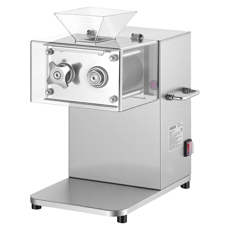 Machine à couper la viande, trancheuse commerciale de 850 W, déchiqueteuse à lame robuste en acier inoxydable de 5 mm pour les légumes mous de la viande désossée, trancheuses électriques pour le restaurant de cuisine