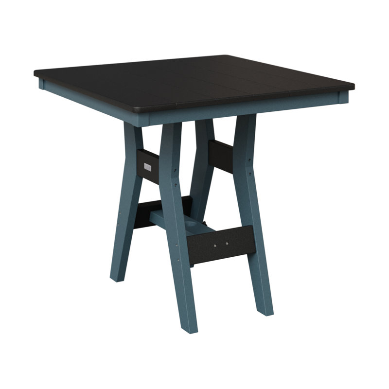 Table carrée à hauteur de comptoir 33 po Berlin Gardens Harbor, H 35,5 po x l 33 po x P 33 po, Noir, Ardoise