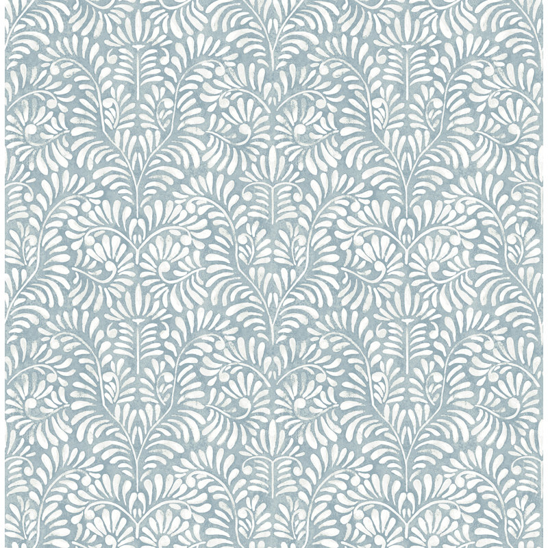 Floral Wallpaper Double Roll, Blue