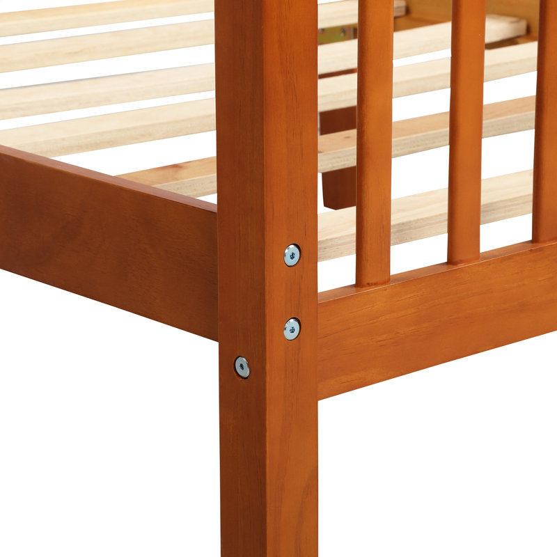 Lit plateforme en bois avec tête de lit et chêne - Offre une expérience de chambre à coucher relaxante en 100% pin pour un sommeil réparateur