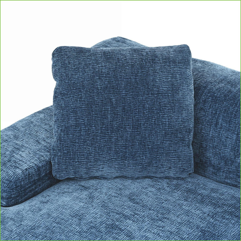 Canapé modulaire modulaire en forme de L 2 pièces pour salon / chambre à coucher / salon | Bleu marine | Polyester