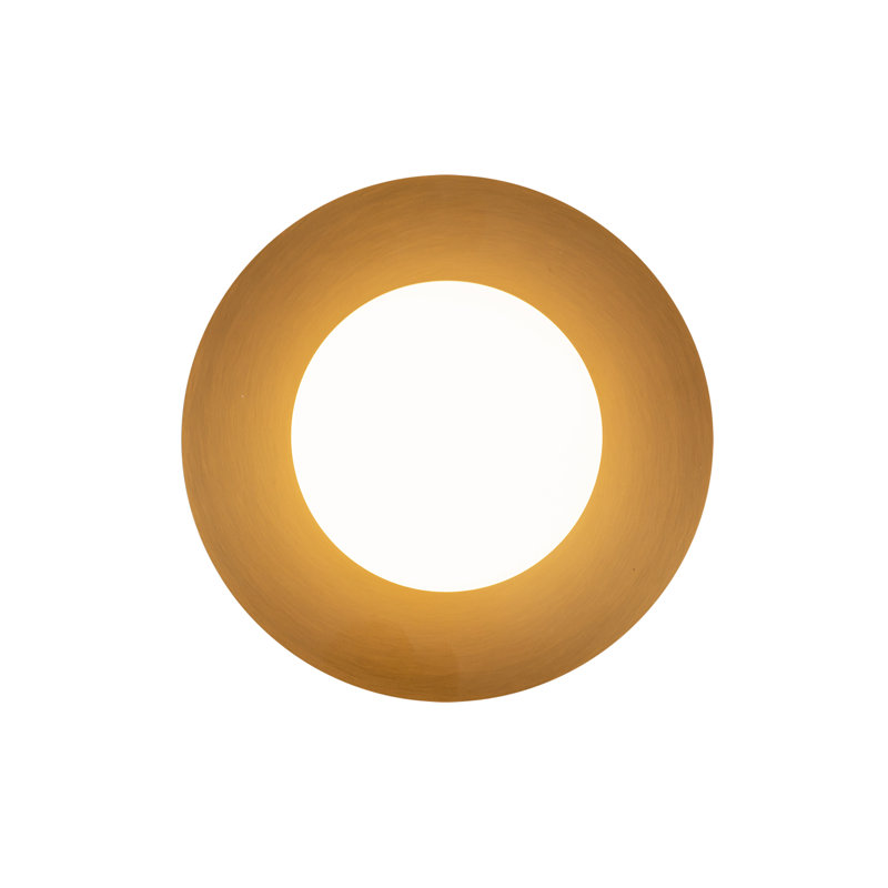 Elixir 10-In Flush Mount, 4.38" H x 6" W x 6" W, Gold, White/Gold