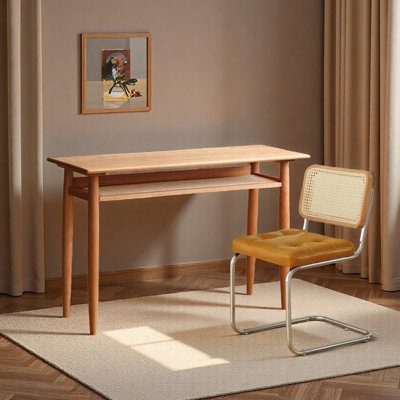 Durable Cherry Wood Rattan Small-sized DeskYesNo