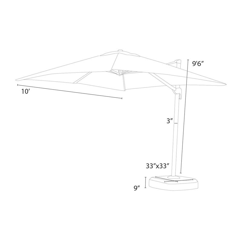 Tredyn 120'' Cantilever Sunbrella® Umbrella, Spectrum Dove Sunbrella® Plainweave