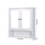 Armoire de salle de bain murale blanche avec 2 portes miroir et une tablette réglable