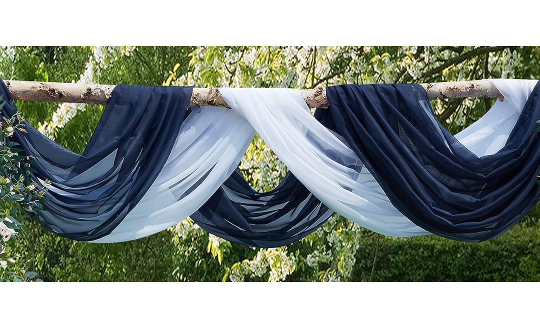 4 Yard (144 Inch) Sheer Fabric in Multiple Colors. Great for Bed Canopy Curtains, Wedding Arch Decorations, Window Scarves or Curtain Backdrop WARM HOME DESIGNS 