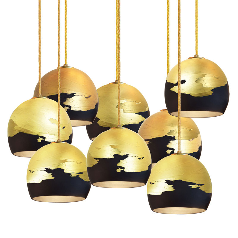 8 - Light Crystal Chandelier, 48" H x 18" W x 18" D, Gold, Gold