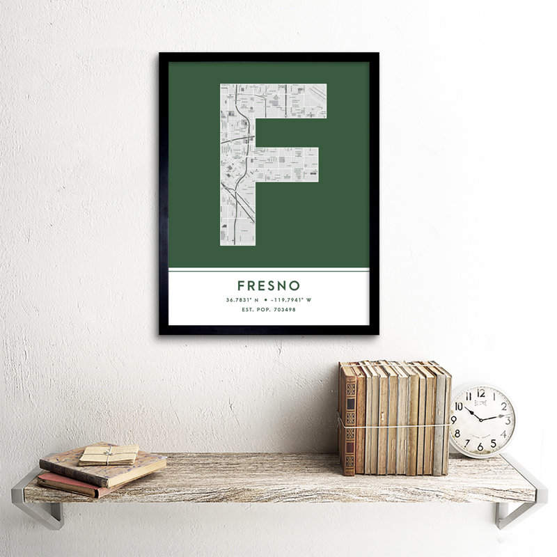 Fresno California United States City - Single Picture Frame Typography