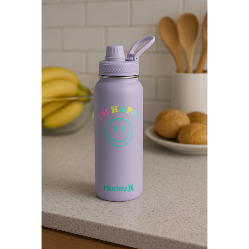 Bouteille en acier inoxydable 32 "Hurley Be Happy, Mauve