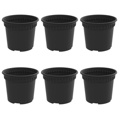 Round Flower Pot 6 Pcs Plastic
