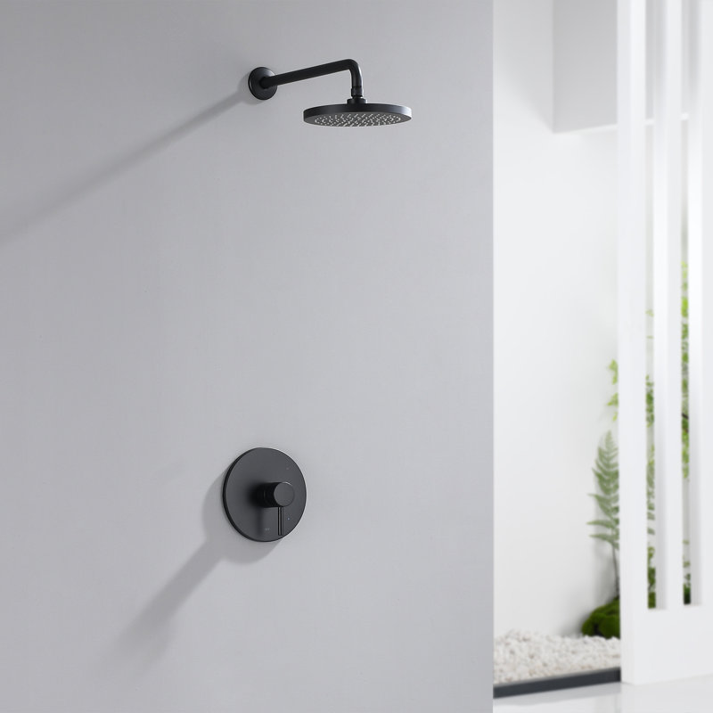 Single Handle 1-Spray Shower Faucet with Valve, Matte Black