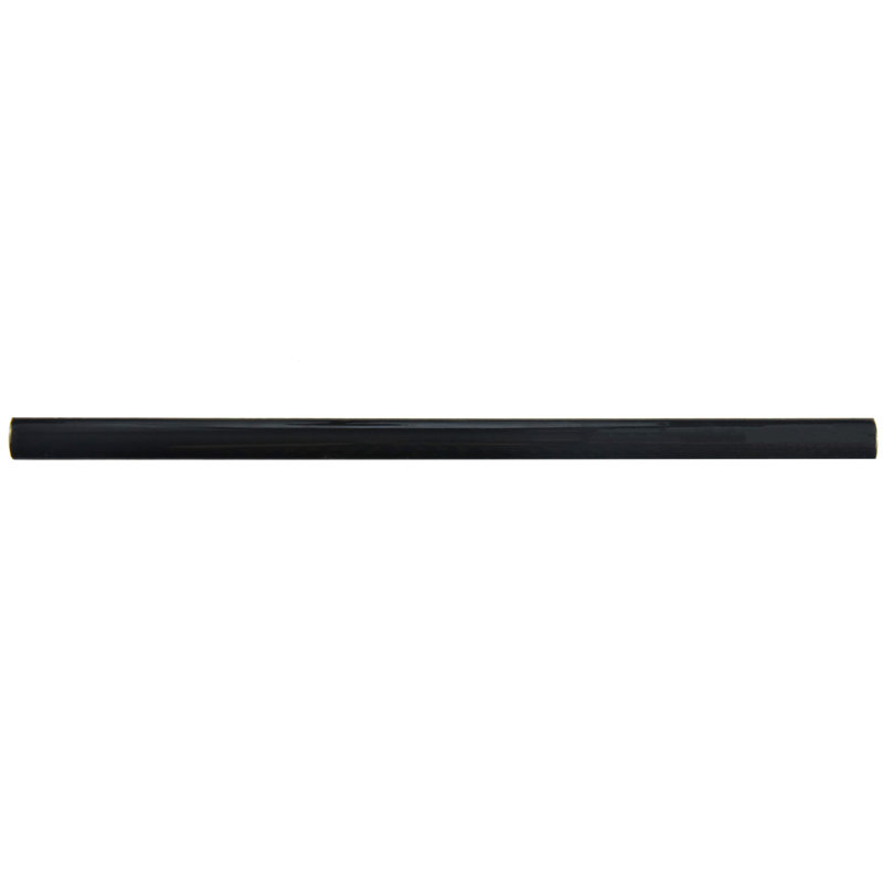 Twist 11.8" x 0.5" Glossy Ceramic Quarter Round Tile Trim in Black