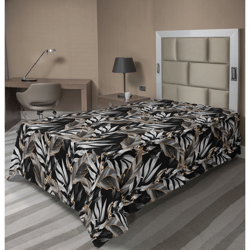Drap plat Ambesonne Botanical, Drap plat pour lit simple