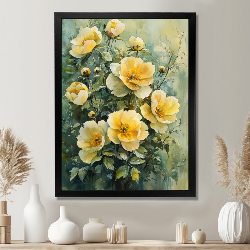 Baysden - Floral Canvas Prints, H 32 po x l 24 po, Noir, noir, noir, noir, Reproduction encadrée d'une seule photo