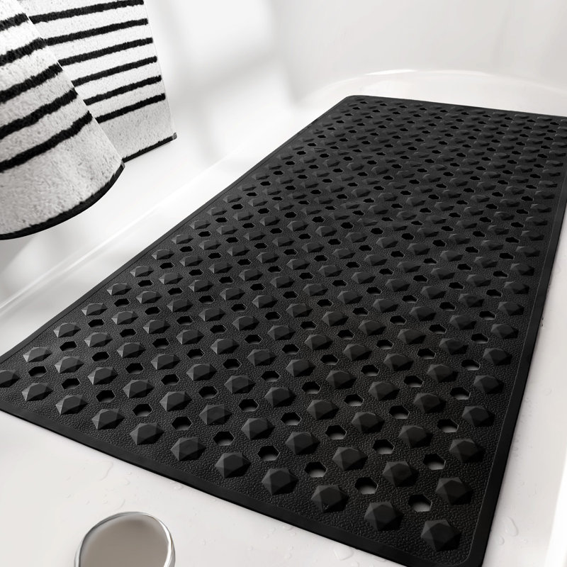 Tapis de douche Aatos, Noir, L 16 po x L 39 po