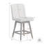 Tabouret de comptoir pivotant Constantine au fini chêne brun avec tissu taupe