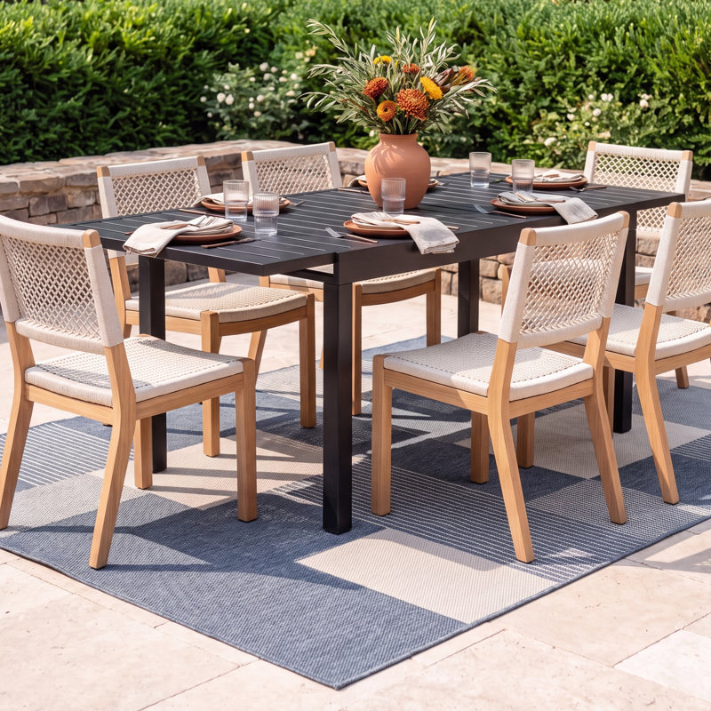 Aiden Extendable Powder Coated Steel Dining Table