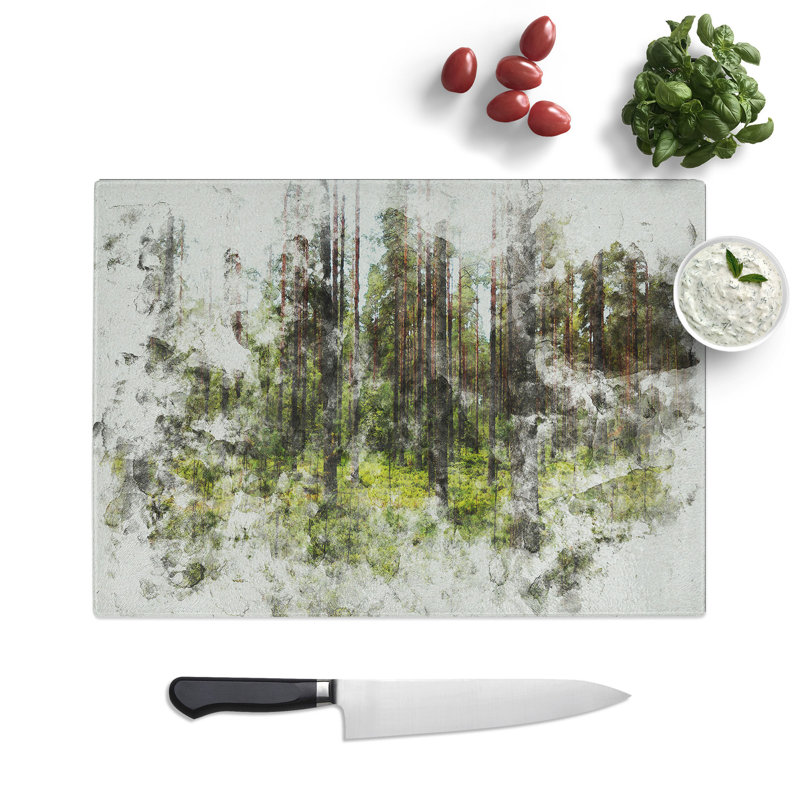 Forest Vol.1 Watercolour Chopping Board, 0.4cm H x 20cm W x 28.5cm L