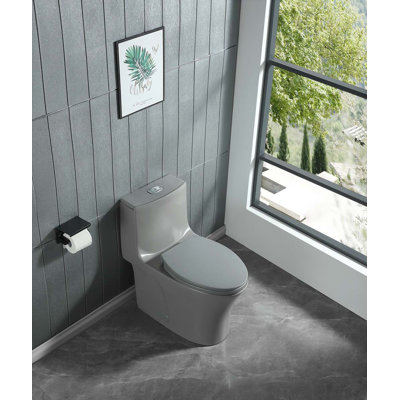 Tusuton 1.6 Gallons GPF Elongated One-Piece Toilet (Seat Included)