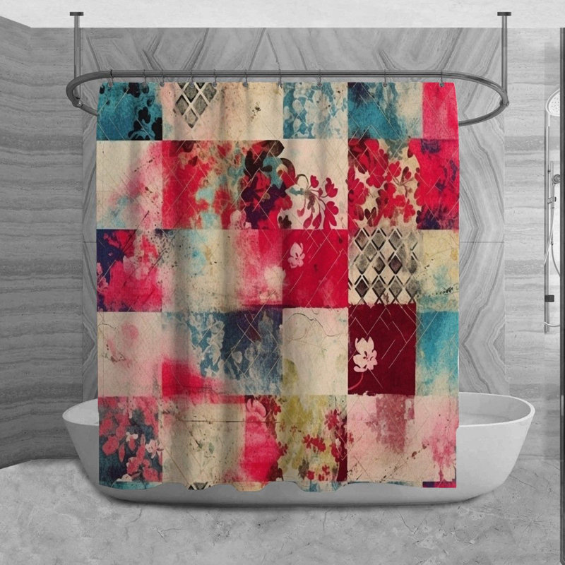 Tilor Checkered Shower Curtain, H 73 po x l 70 po