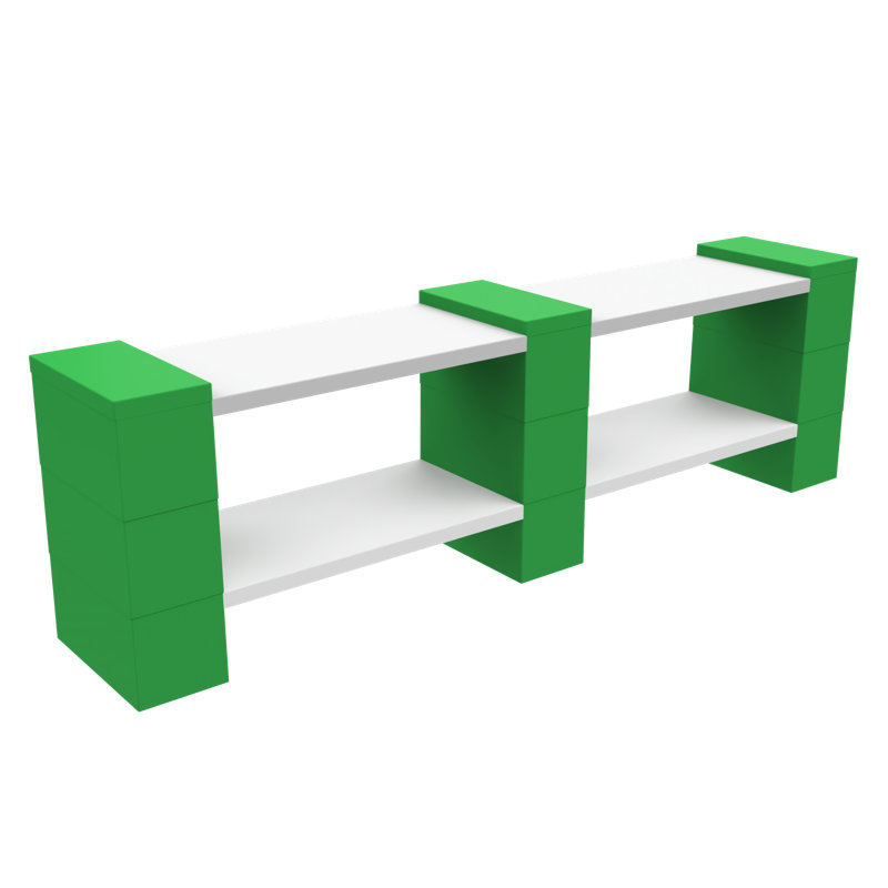 EverBlock 2 Level Double Shelving Kit - Low Version, Green
