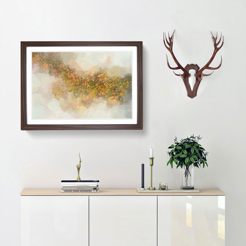 Mist over the Forest - Picture Frame Graphic Art Print, Walnut Framed, 48cm H x 65cm W x 2cm D