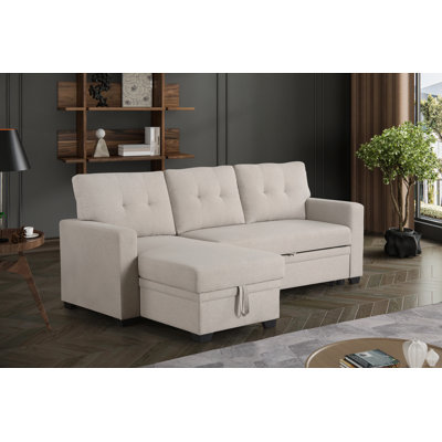 Canapé modulaire convertible rembourré avec méridienne escamotable