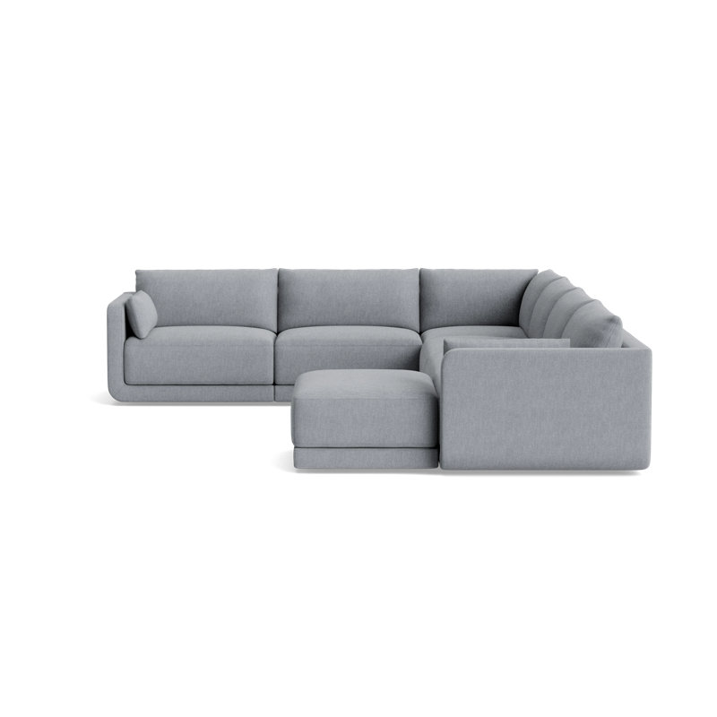 Eva Modular Sectional, Performance Weave - Zinc
