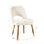 Chaise d'appoint de salle à manger (2) - Tissu brun clair texturé, structure en bois massif, finition brun foncé, complément à la housse de siège de 2 chaises, bois, rembourrage en mousse à haute densité pour un espace repas chic-724490691