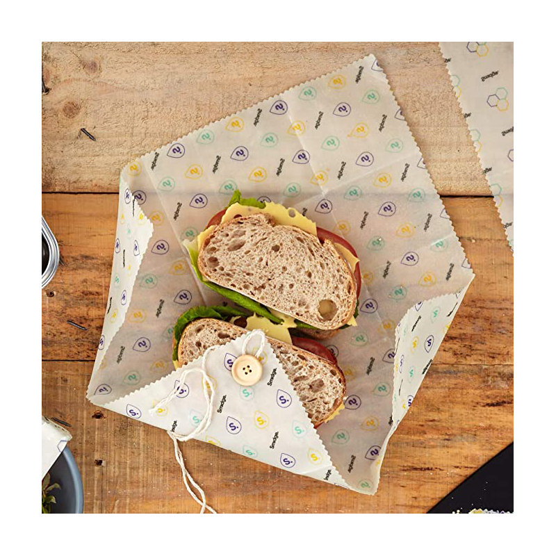 Smidge Beeswax Food Wrap Roll, Droplet Print, 20.5cm H x 0.5cm W