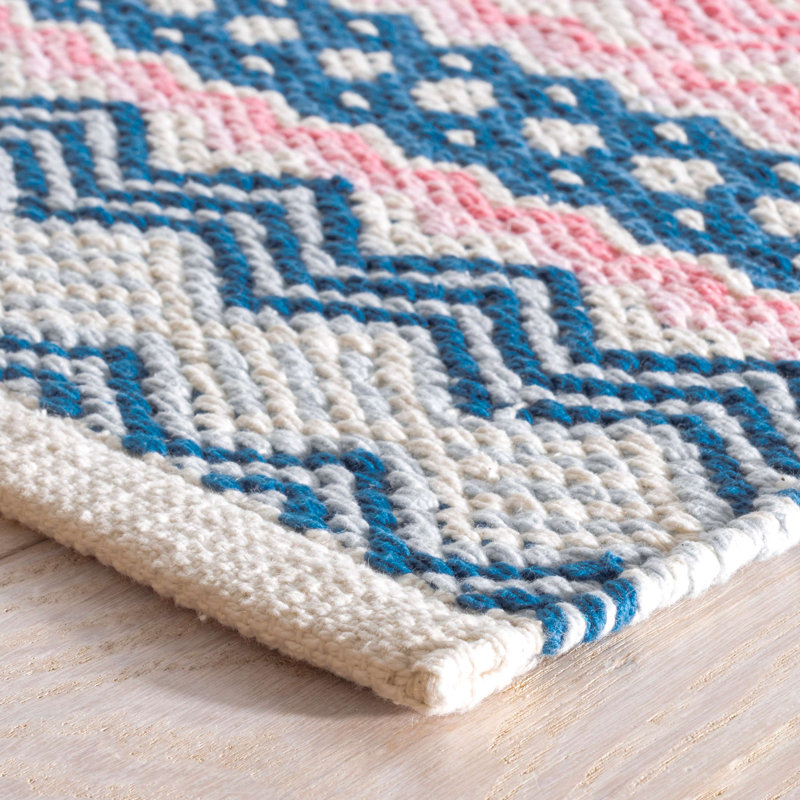 Zippie Stripe Berry Handwoven Cotton Rug, Rectangle 10' x 14'