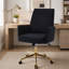 Chaise de bureau ergonomique à dossier mi-haut, revêtue de tissu rayé, avec hauteur réglable et rotation à 360° pour un confort et un soutien optimaux.