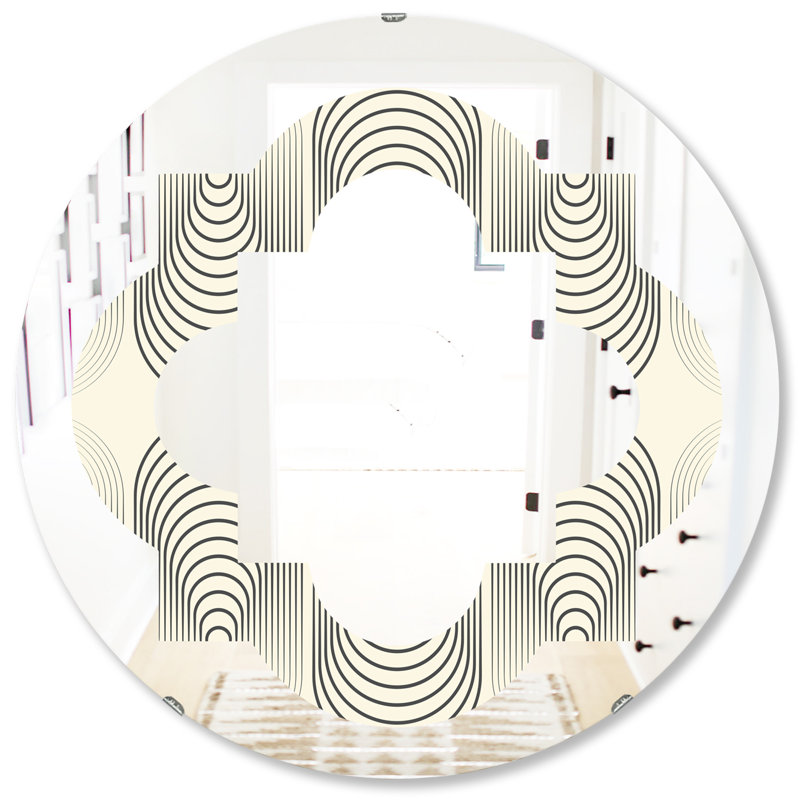 Miroir mural éclectique quadrilobe, H 31,5 po x l po