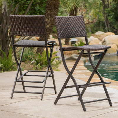 Chaise de patio d'extérieur pliable 2 pièces - contemporaine