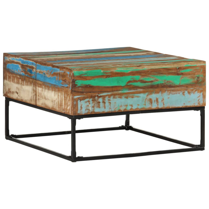  Coffee Table Multicolor Solid Reclaimed Wood Medium Industrial