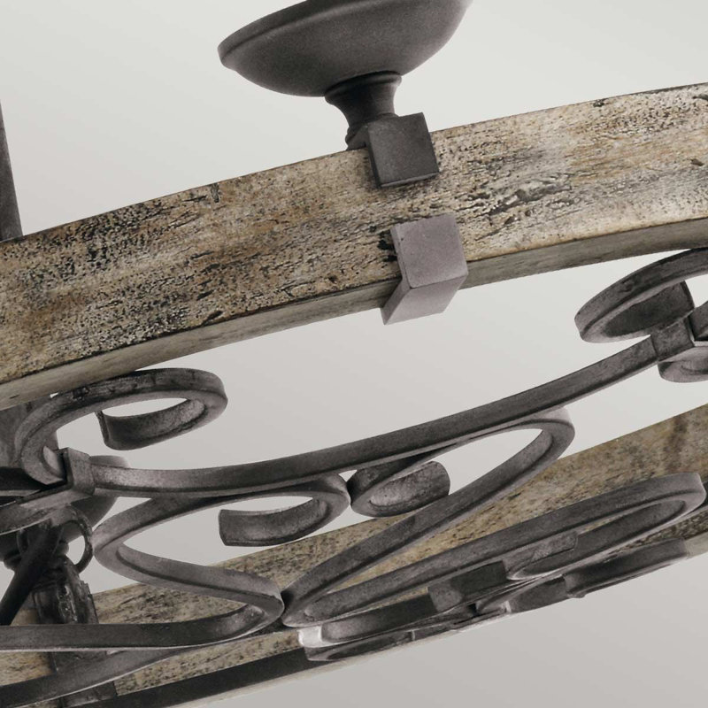 Schirado 6 - Light Waggon Wheel Chandelier