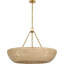 Devon 35" Chandelier in Hand-Rubbed Antique Brass with Wicker-179644750