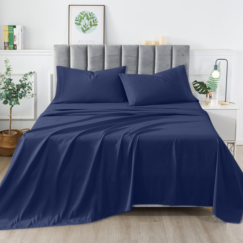 Lux Decor 6-Piece Ultra-Soft Microfiber Sheet Set Deep Pocket Fitted Sheet, Wrinkle & Fade-Resistant, Hotel Quality Bedding
