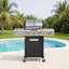 Barbecue au propane en acier inoxydable à 4 brûleurs avec brûleur latéral et couvercle, barbecue extérieur-138023054