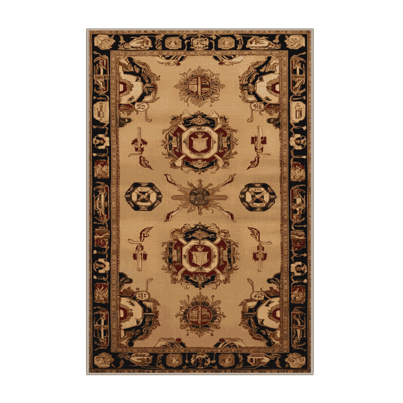 Tapis brun français lavable à la machine, Rectangle 8 pi x 10 pi