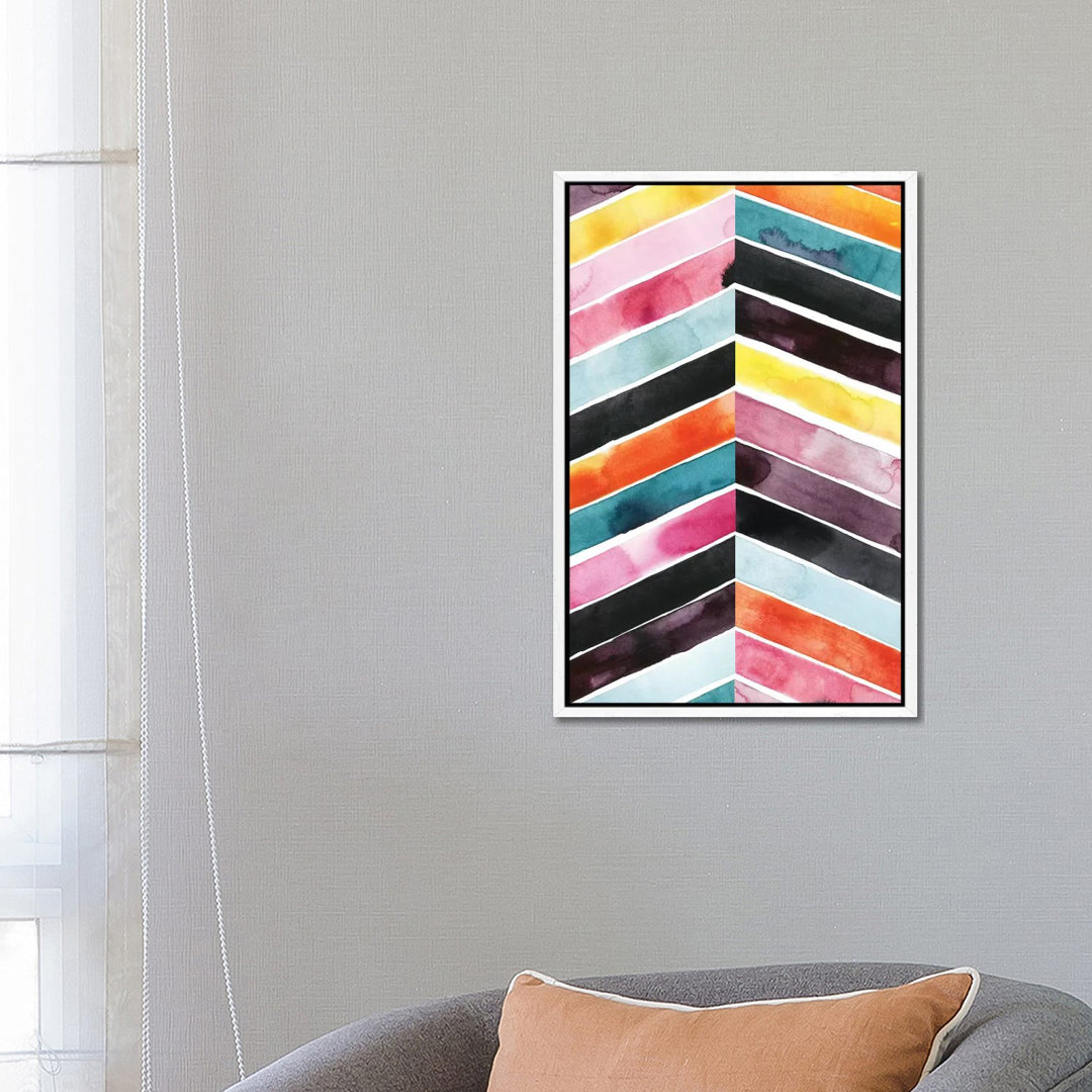 Leinwandbild Vivid Watercolor Chevron I von Grace Popp