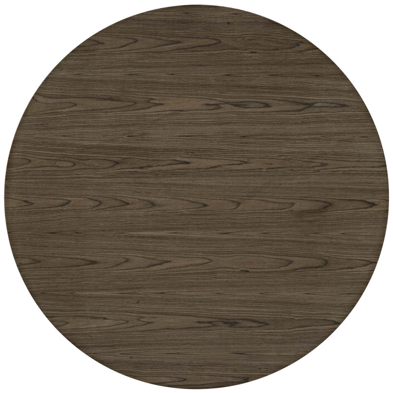 Round Walnut Wood Mid-century Modern Dining Table