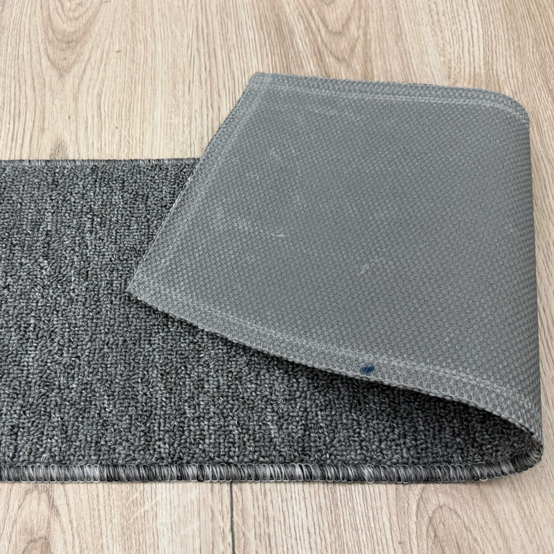 Tapis d'escalier antidérapant lavable à la machine, Gris, Rectangle 2 pi 2 po x 7 po