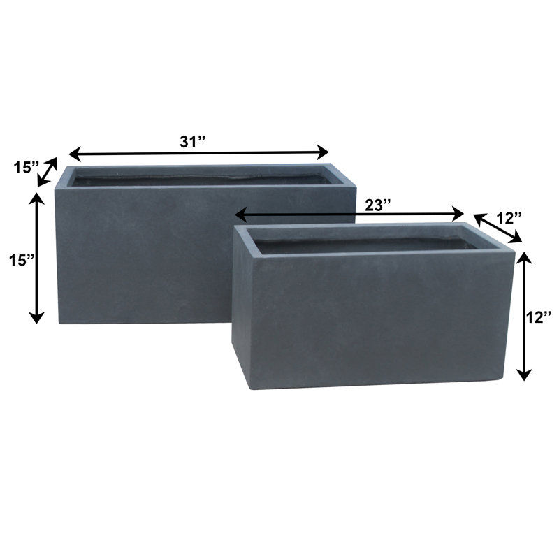 Ensemble de 2 pots à fleurs élégants, Gris anthracite