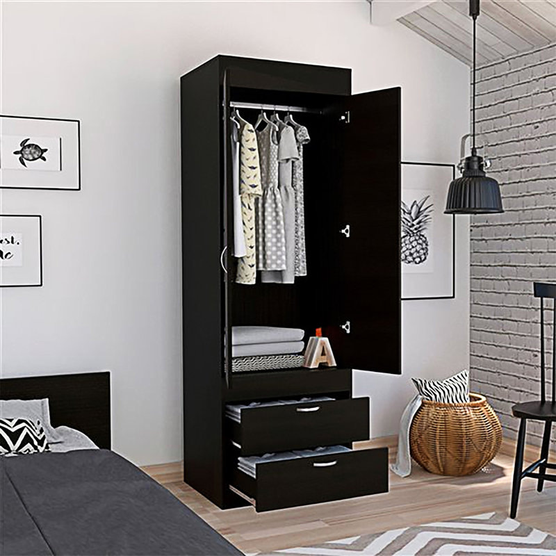Armoire 2 tiroirs Willow Grove, Noir