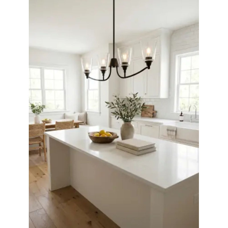 Kaminsky Chandelier, Clear, Matte Black