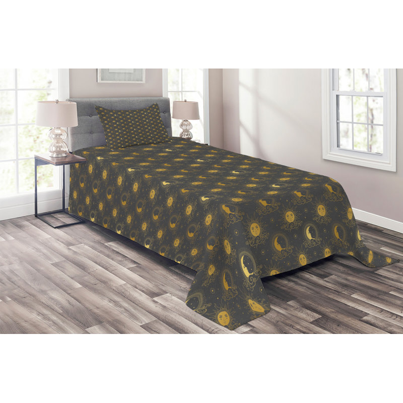 Polyester Coverlet, Twin Bedspread + 1 Sham
