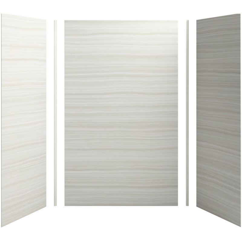 Choreograph Three Panel Shower Wall, 96" H x 60" W x 36" D, Ice Grey